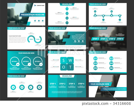 Blue presentation infographic elements template - Stock Illustration ...