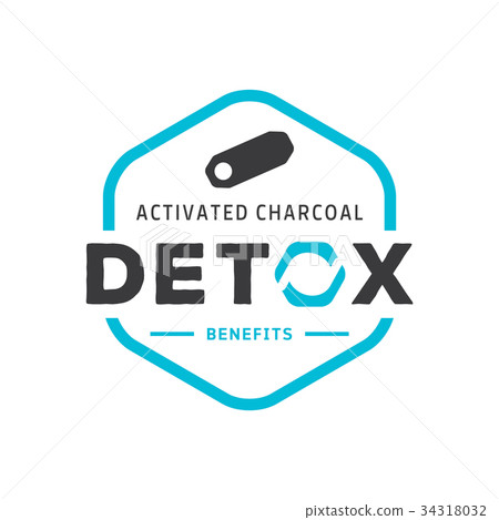 light blue hexagonal detox logo with gastro icon light blue hexagonal detox logo with gastro icon 34318032
