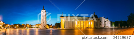 Vilnius, Lithuania, Eastern Europe. Evening Night 34319687