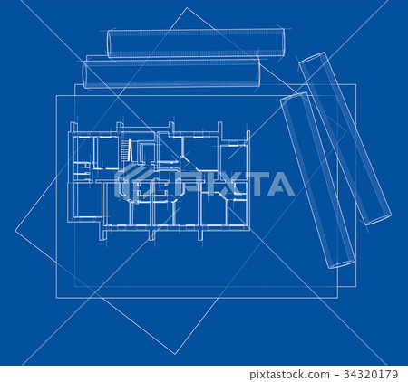 Drawings with floor model. Vector - Stock Illustration [34320179] - PIXTA