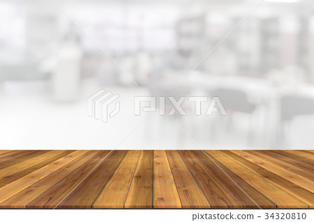 wooden board space platform with library blur wooden board space platform with library blur 34320810