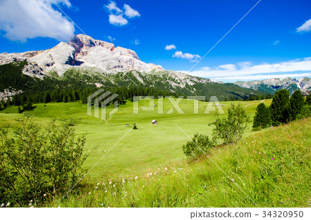 Prato Piazza, famous plateau in the Dolomites 34320950