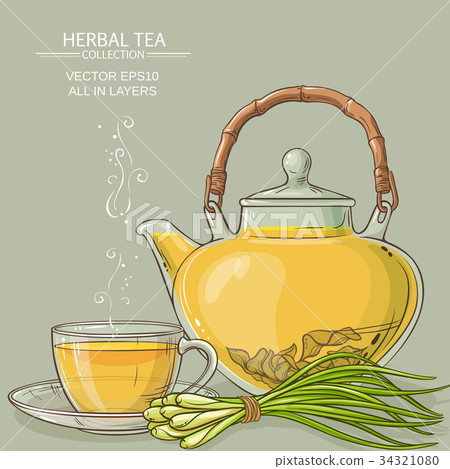 lemongrass tea illustration 34321080