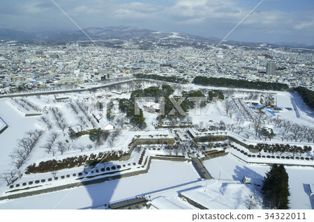 Goryokaku trace of snow from Goryokaku tower 34322011