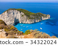 Navagio beach from  Shipwreck view in Zakynthos  34322024
