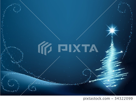 Blue Abstract Christmas Tree 34322099