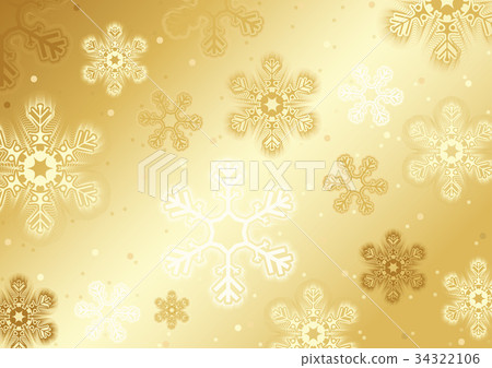 Gold Christmas Snowflakes Background - Stock Illustration [34322106 ...
