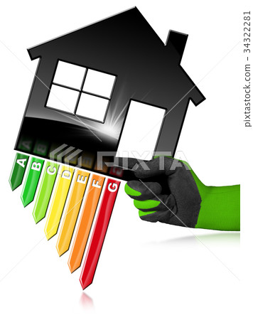 Energy Efficiency - Symbol in the Shape of House 34322281