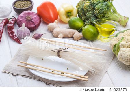 raw ingredients of oriental cuisine from rice raw ingredients of oriental cuisine from rice 34323273