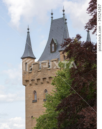 View of famous Hohenzollern Castle 34324267