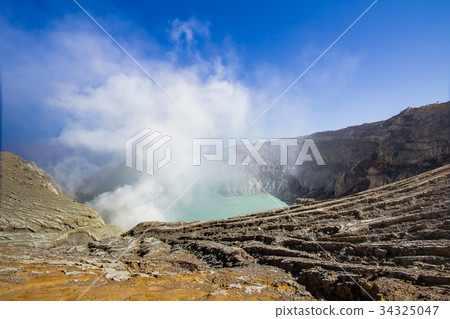 The Ijen volcano complex of East Java, Indonesia  34325047