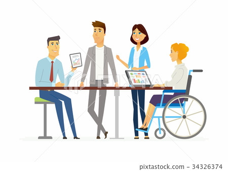 Meeting in the office - modern cartoon people 34326374