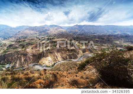 terrace, mountain and river 34326395