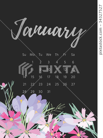 Vintage floral calendar 2018 34327527
