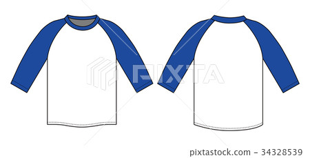 Raglan short sleeve T-shirt picture type (blue) Raglan short sleeve T-shirt picture type (blue) 34328539