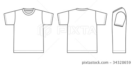 Short sleeve T-shirt pictorial illustration (side) 34328659