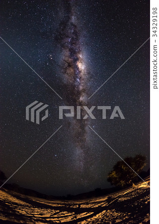 Starry sky and Milky Way arch Starry sky and Milky Way arch 34329198
