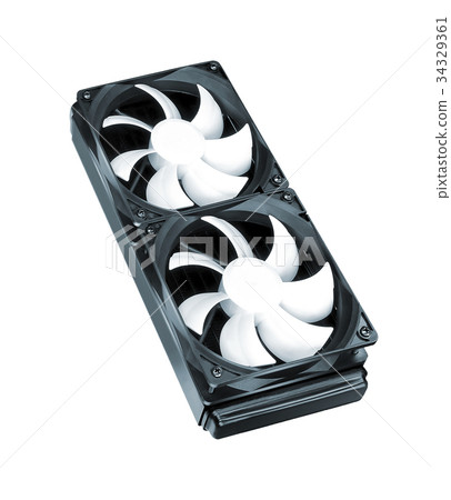 Two cooling fans isolated Two cooling fans isolated 34329361