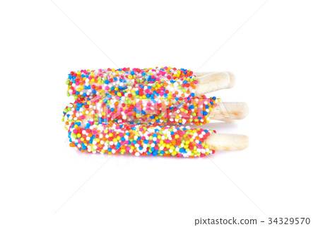 bread sticks isolated coated white rainbow bread sticks isolated coated white rainbow 34329570