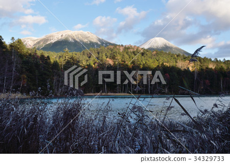Mt. Akan-dake and Akafuji viewed from Onneto Mt. Akan-dake and Akafuji viewed from Onneto 34329733