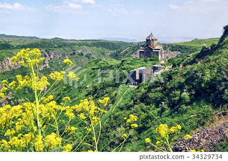 Ancient orthodox church in medieval fortress Ancient orthodox church in medieval fortress 34329734