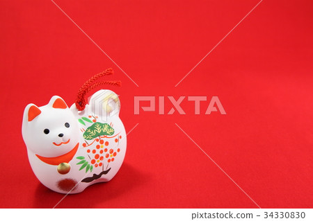 新年材料紅色背面1側身側身 新年材料紅色背面1側身側身 34330830