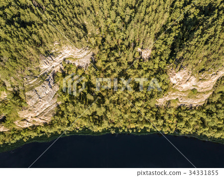 rocky landscape on the river Ai. Aerial view 34331855