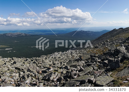 Mountain landscape in the vicinity of Mount Iremel 34331870
