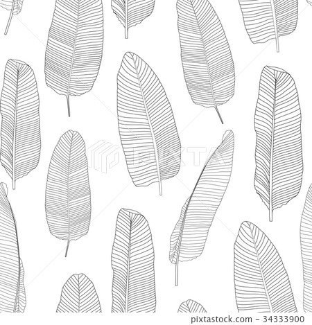 Beautifil Palm Tree Leaf  Silhouette Seamles 34333900