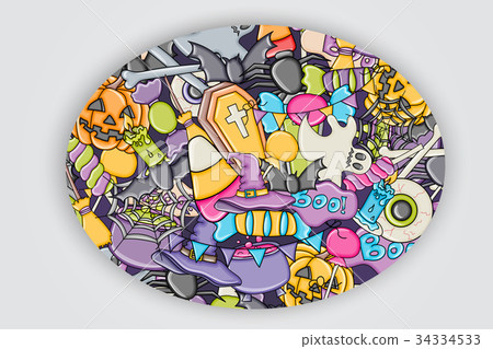 Halloween background. Holiday design elements. 34334533