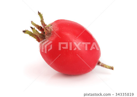 Hawthorn berry isolated on white background close Hawthorn berry isolated on white background close 34335819