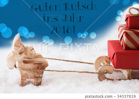 Reindeer, Guten Rutsch 2018 Means New Year 34337819