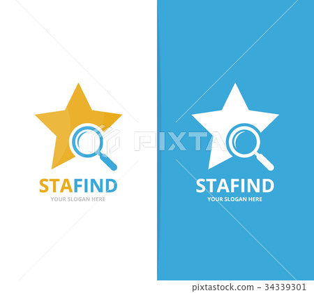 Vector star and loupe logo combination. Leader and Vector star and loupe logo combination. Leader and 34339301