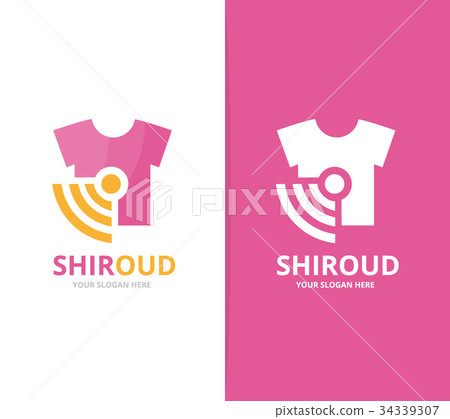 Vector of cloth and wifi logo combination. Shirt 34339307
