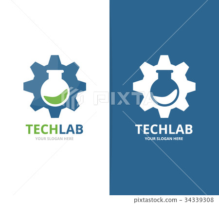 Vector of gear and bulb logo combination. Mechanic 34339308