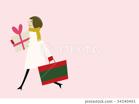 Winter shopping woman sale 34340401
