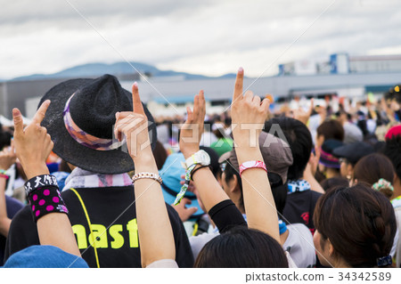 Landscape of rock festival 34342589