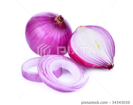 red onion with slice isolated on white background red onion with slice isolated on white background 34343030