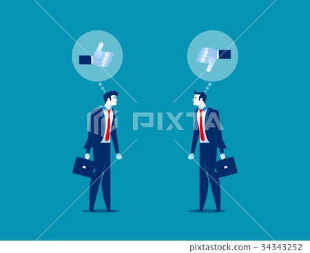 Businessman for like and dislike. 34343252