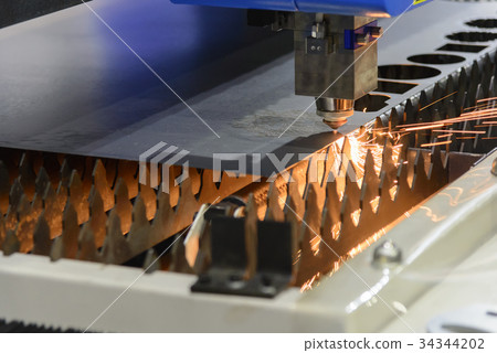 The fiber laser cutting machine The fiber laser cutting machine 34344202