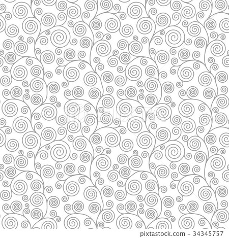 Seamless pattern with curvy spirals 34345757