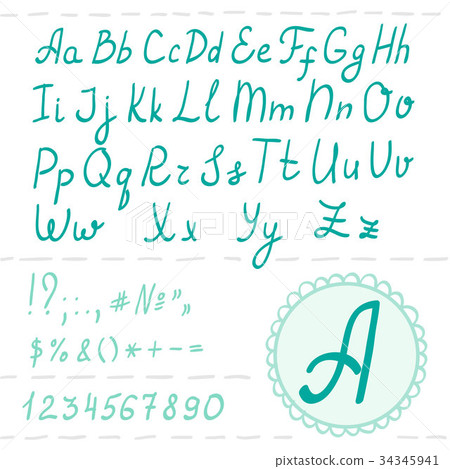 Hand drawn font 34345941