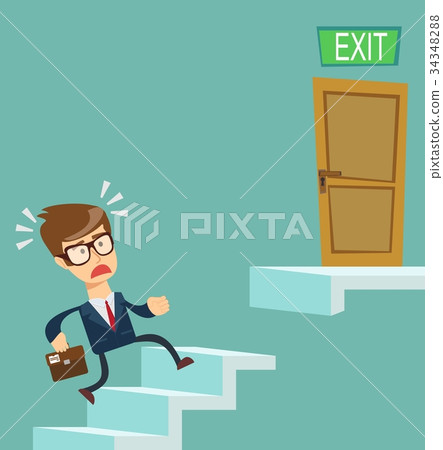 A young businessman going upstairs steadily 34348288