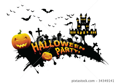 Halloween Vector lettering Halloween Party. 34349141