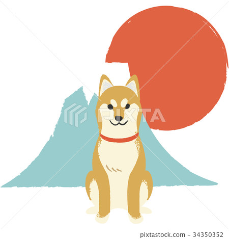 New Year material, Shiba Inu 34350352