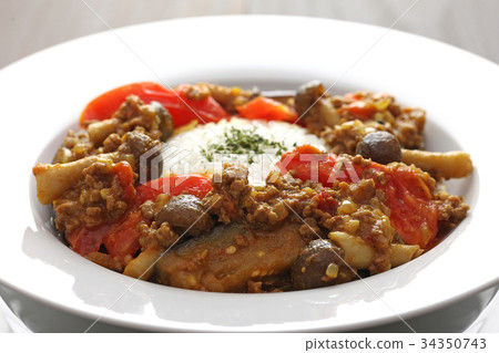 Keema咖哩茄子和番茄 Keema咖哩茄子和番茄 34350743