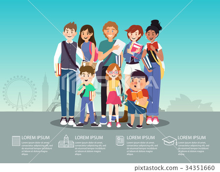 International students group infographic International students group infographic 34351660