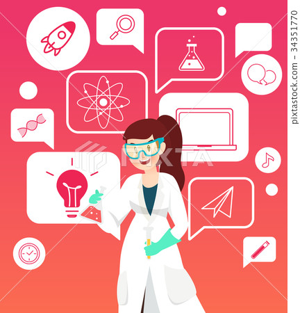 Scientist with tube for experiment and science Scientist with tube for experiment and science 34351770