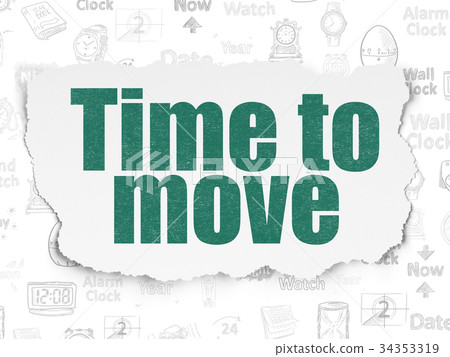 Time concept: Time to Move on Torn Paper 34353319