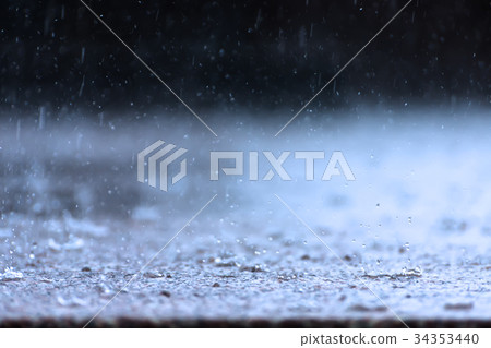 Rain fall on the ground in rains season. 34353440